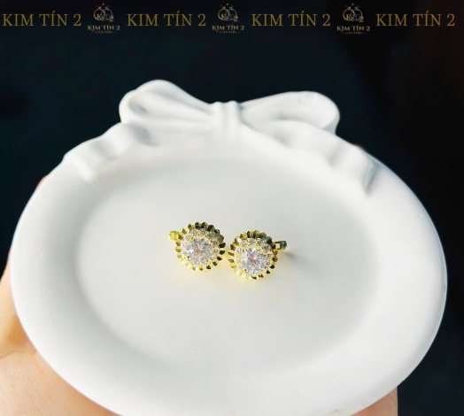 Bông Khóa Bật Hột Trắng 5 Phân 4 
