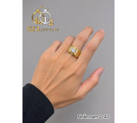 Nhẫn Nam Hột Vuông 2 Chỉ