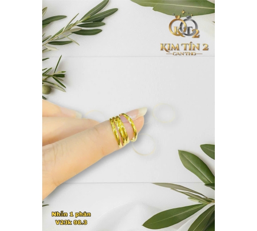 Nhẫn trơn 1 phân , vàng 983