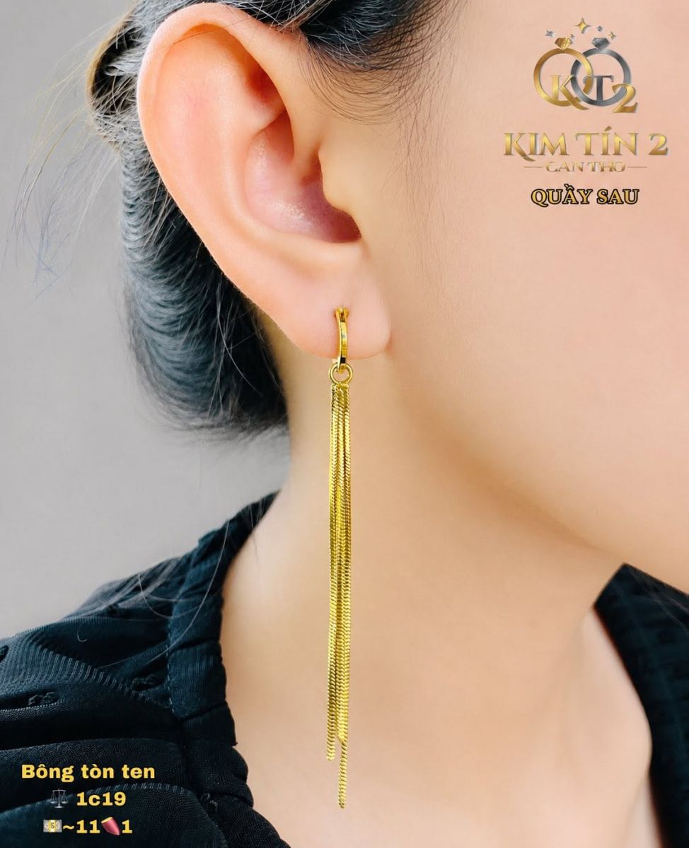 Bông Tai Tòn Ten Dây Mảnh - 1C19